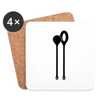 Wooden Spoon - Coasters (set of 4) - white - Front