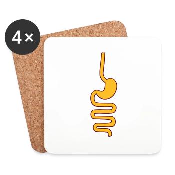 Magen Darm - Untersetzer (4er-Set) - Weiß - Vorne