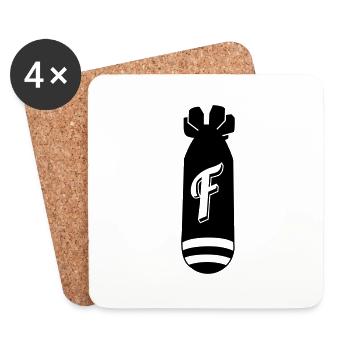 f bomb - Coasters (set of 4) - white - Front