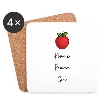 Pomme pomme girl - Dessous de verre (lot de 4) - blanc - Devant