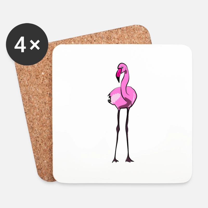 Flamingos Flamingo - Untersetzer (4er-Set) - Weiß