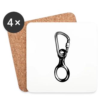 Abseiling figure-eight with HMS carabiner - Coasters (set of 4) - white - Front