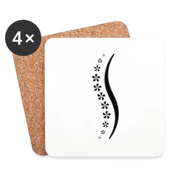 Flower spine grey - Coasters (set of 4) - white - Front