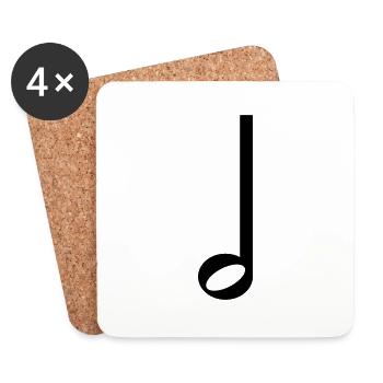 Halbe Note Musik Symbol - Untersetzer (4er-Set) - Weiß - Vorne