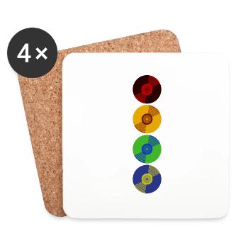 Vinyl Retro - Untersetzer (4er-Set) - Weiß - Vorne