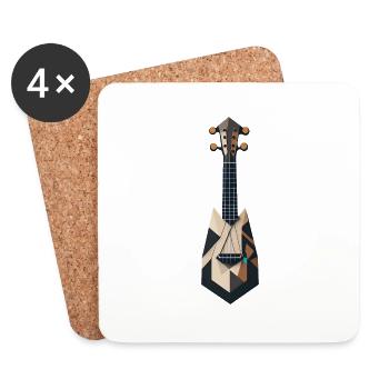 Abstract Ukulele - Coasters (set of 4) - white - Front