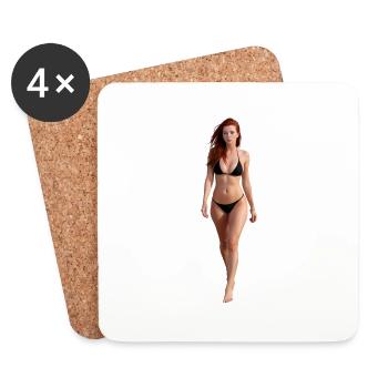 Beautifull girl ai generate HD - Dessous de verre (lot de 4) - blanc - Devant