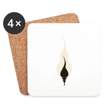 Scintillement douillet de la flamme - Dessous de verre (lot de 4) - blanc - Devant