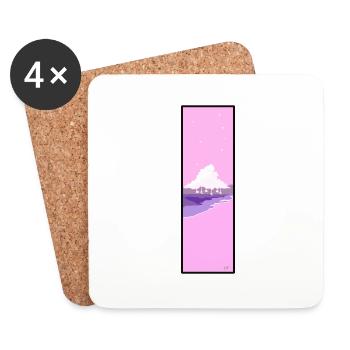 Pinker Strand - Untersetzer (4er-Set) - Weiß - Vorne