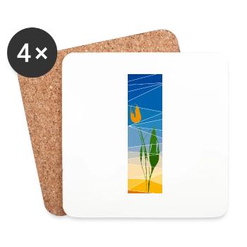 Königstag Tulpe mit Sonnenuntergang - Untersetzer (4er-Set) - Weiß - Vorne