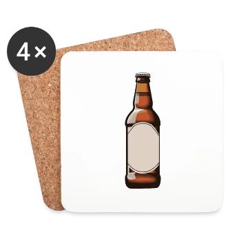 Bierflasche Bier - Untersetzer (4er-Set) - Weiß - Vorne