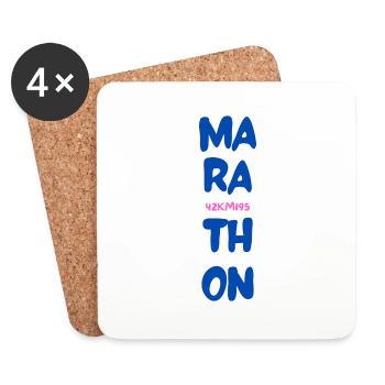 Mara 42.195 thon - Dessous de verre (lot de 4) - blanc - Devant