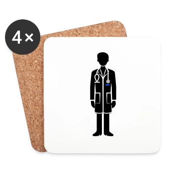Doktor Symbol - Untersetzer (4er-Set) - Weiß - Vorne
