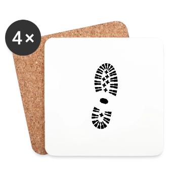 Footprint, shoepriint right (super cheap) - Coasters (set of 4) - white - Front