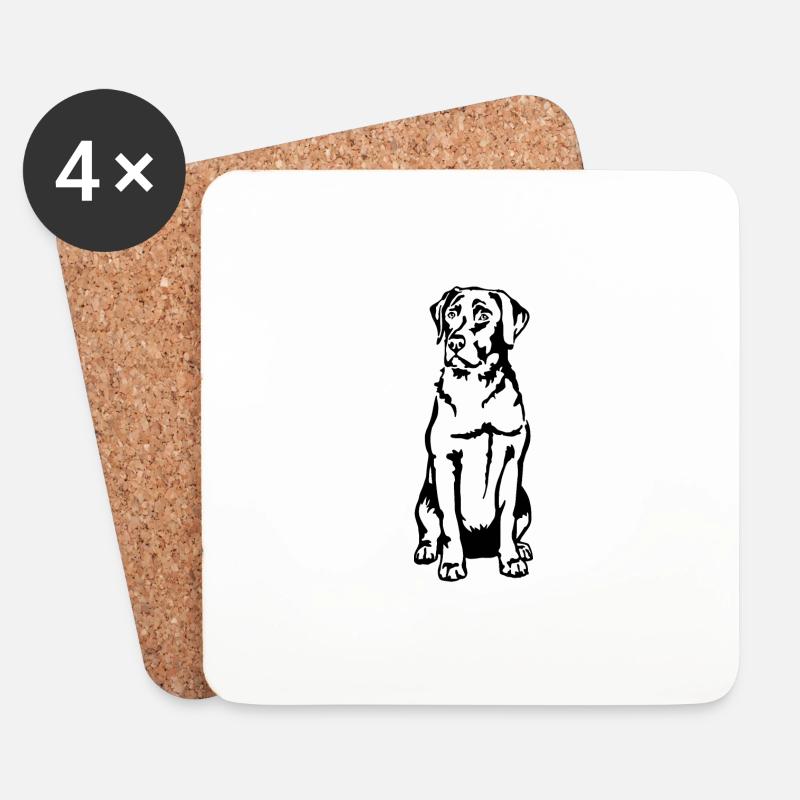 Labrador - Untersetzer (4er-Set) - Weiß