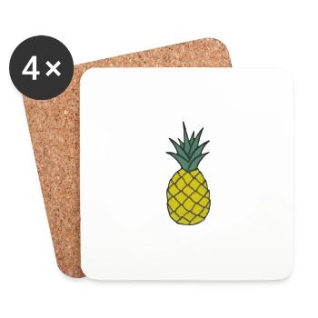 Ananas / pineapple - Untersetzer (4er-Set) - Weiß - Vorne