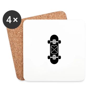 Skateboard - Untersetzer (4er-Set) - Weiß - Vorne