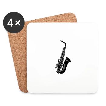 saxophone - Dessous de verre (lot de 4) - blanc - Devant