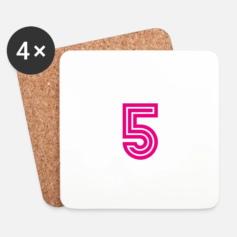 5. 5 JAHRE. 5-JÄHRIGES JUBILÄUM. 5-JÄHRIGES JUBILÄUM. 5. - Untersetzer (4er-Set) - Weiß