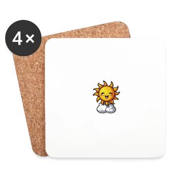 Laughing Sun - Coasters (set of 4) - white - Front