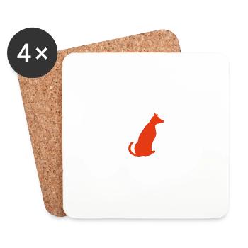 Hund - Untersetzer (4er-Set) - Weiß - Vorne