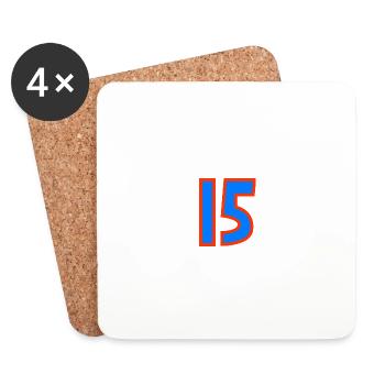 15. 15 ANS. 15e ANNIVERSAIRE. ANNIVERSAIRE 15 ANS. - Dessous de verre (lot de 4) - blanc - Devant