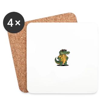 Alligator Funny Summer - Dessous de verre (lot de 4) - blanc - Devant