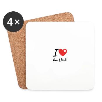 I love his Dick - Untersetzer (4er-Set) - Weiß - Vorne