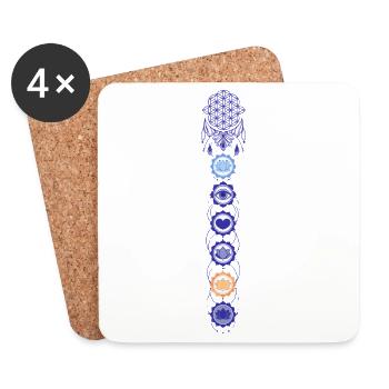 Spiritualität Meditation Heilige Geometrie Lotus - Untersetzer (4er-Set) - Weiß - Vorne