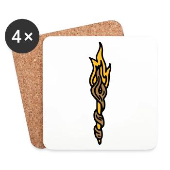 Magic wand torch wizard magic magician - Coasters (set of 4) - white - Front
