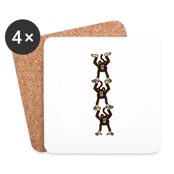 affenturm_3c - Coasters (set of 4) - white - Front