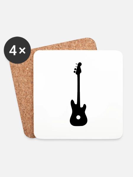 Gitarre - Untersetzer (4er-Set) - Weiß