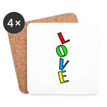 love - Dessous de verre (lot de 4) - blanc - Devant
