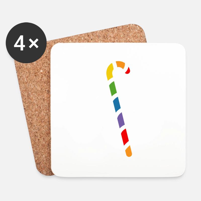 Regenbogen Zuckerstange LGBT lgbtqi queer - Untersetzer (4er-Set) - Weiß