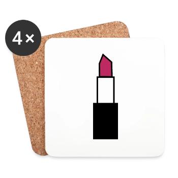 Rouge à lèvres Lèvres - Dessous de verre (lot de 4) - blanc - Devant