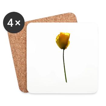yellow poppy poppy - Coasters (set of 4) - white - Front