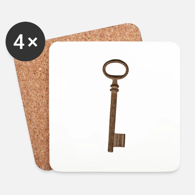 Magischer Schlüssel vintage magic key antik - Untersetzer (4er-Set) - Weiß