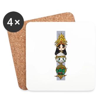 Kambodscha Reamker Tanz Khmer Apsara I Geschenk - Untersetzer (4er-Set) - Weiß - Vorne