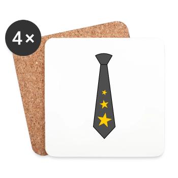 Krawatte mit Sternen - Untersetzer (4er-Set) - Weiß - Vorne
