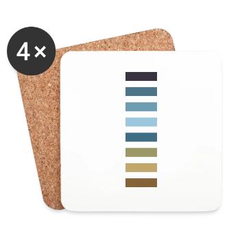 Shades of blue brown - Coasters (set of 4) - white - Front