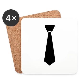 Cravate - Dessous de verre (lot de 4) - blanc - Devant