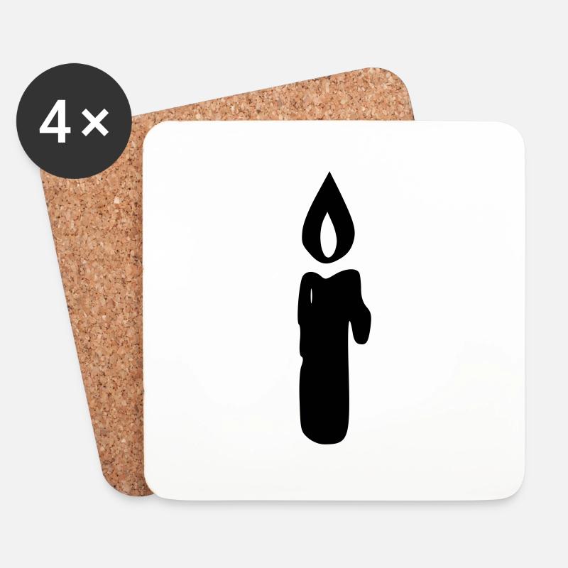 Candle - Coasters (set of 4) - white
