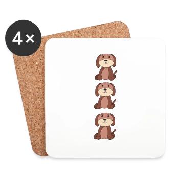 Dog Triple Pack - Coasters (set of 4) - white - Front