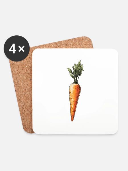 Carrot - Coasters (set of 4) - white