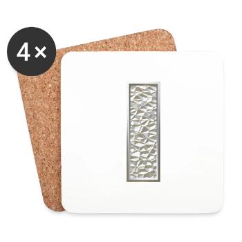 I, letter, letter I, initial, initial I, monogram, - Untersetzer (4er-Set) - Weiß - Vorne
