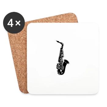 saxophone - Dessous de verre (lot de 4) - blanc - Devant