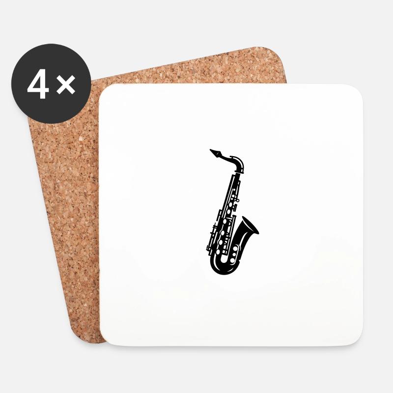 Saxophon - Untersetzer (4er-Set) - Weiß