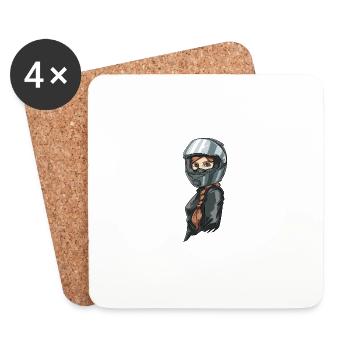 Lady Biker for a motorcyclist Biker - Coasters (set of 4) - white - Front