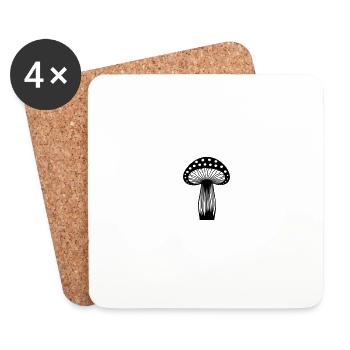 Mushroom - Coasters (set of 4) - white - Front