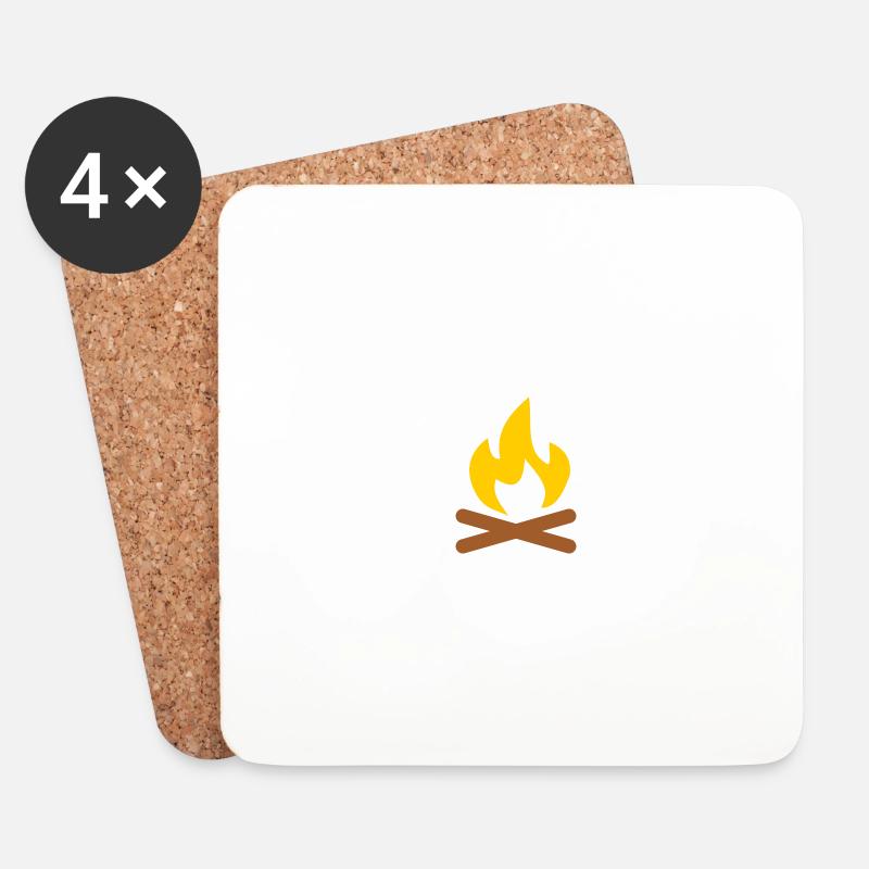Lagerfeuer - Untersetzer (4er-Set) - Weiß